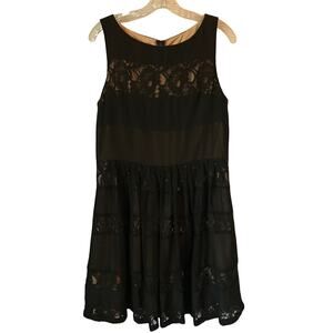 Jessica Simpson Size 14 Dress Womens Lace Black Ruffles Little Black Dress